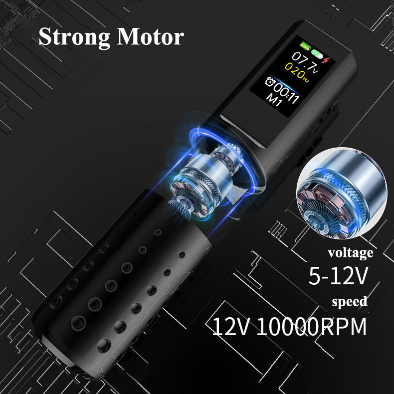 TTP Wireless Tattoo Pen Machine Adjustable Stroke Color Screen - view 5