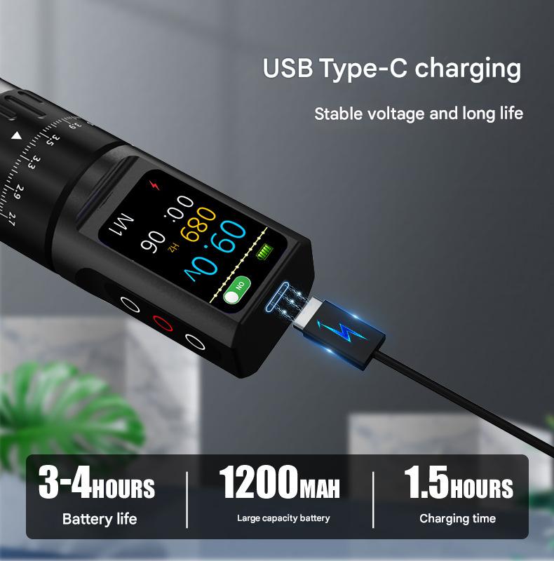 TTP 7 Stroke Adjustable Wireless Tattoo Machine Dual Batteries - view 4