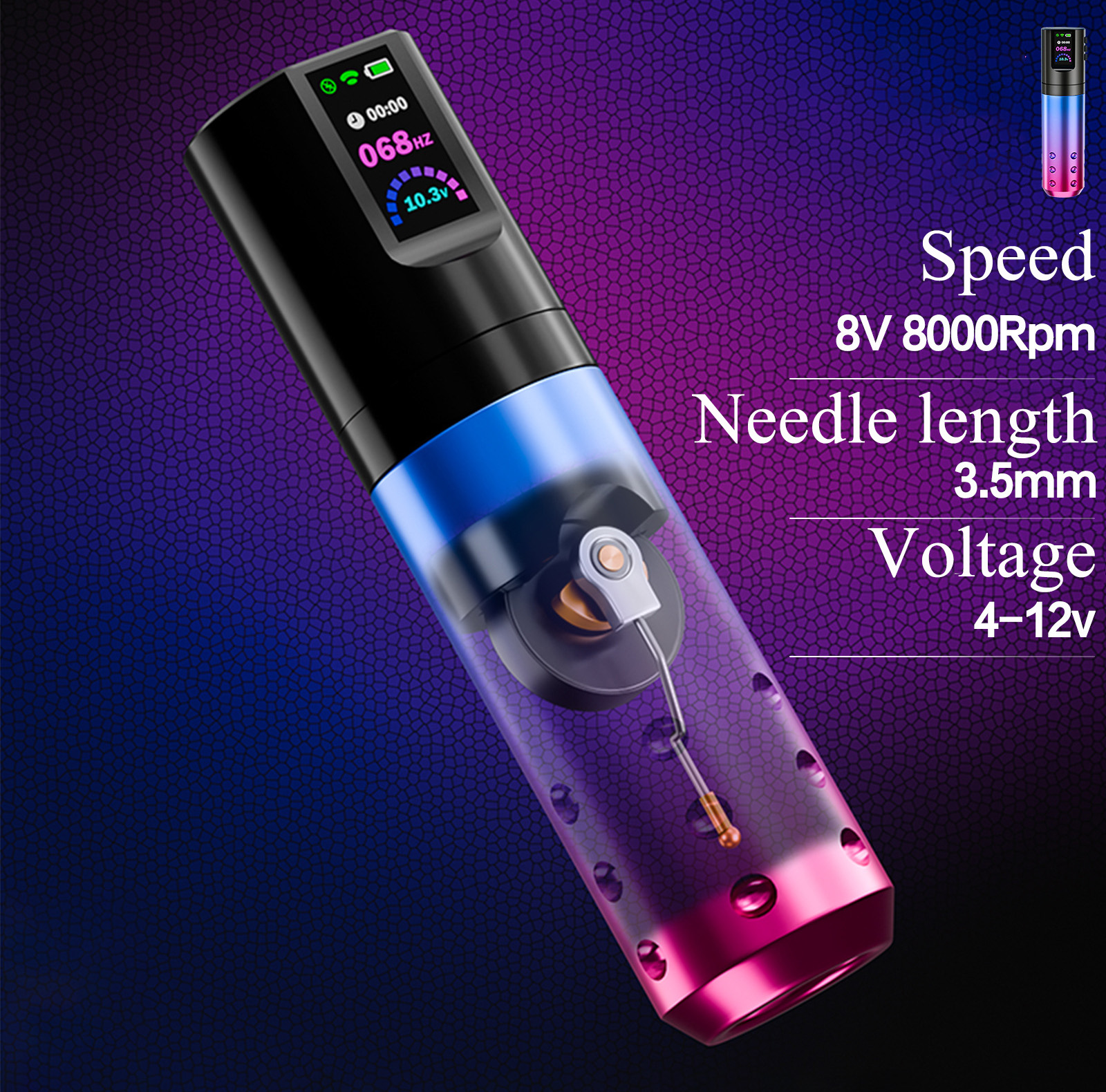 TTP Wireless Tattoo Pen Machine Digital Display & Dual Batteries - view 4