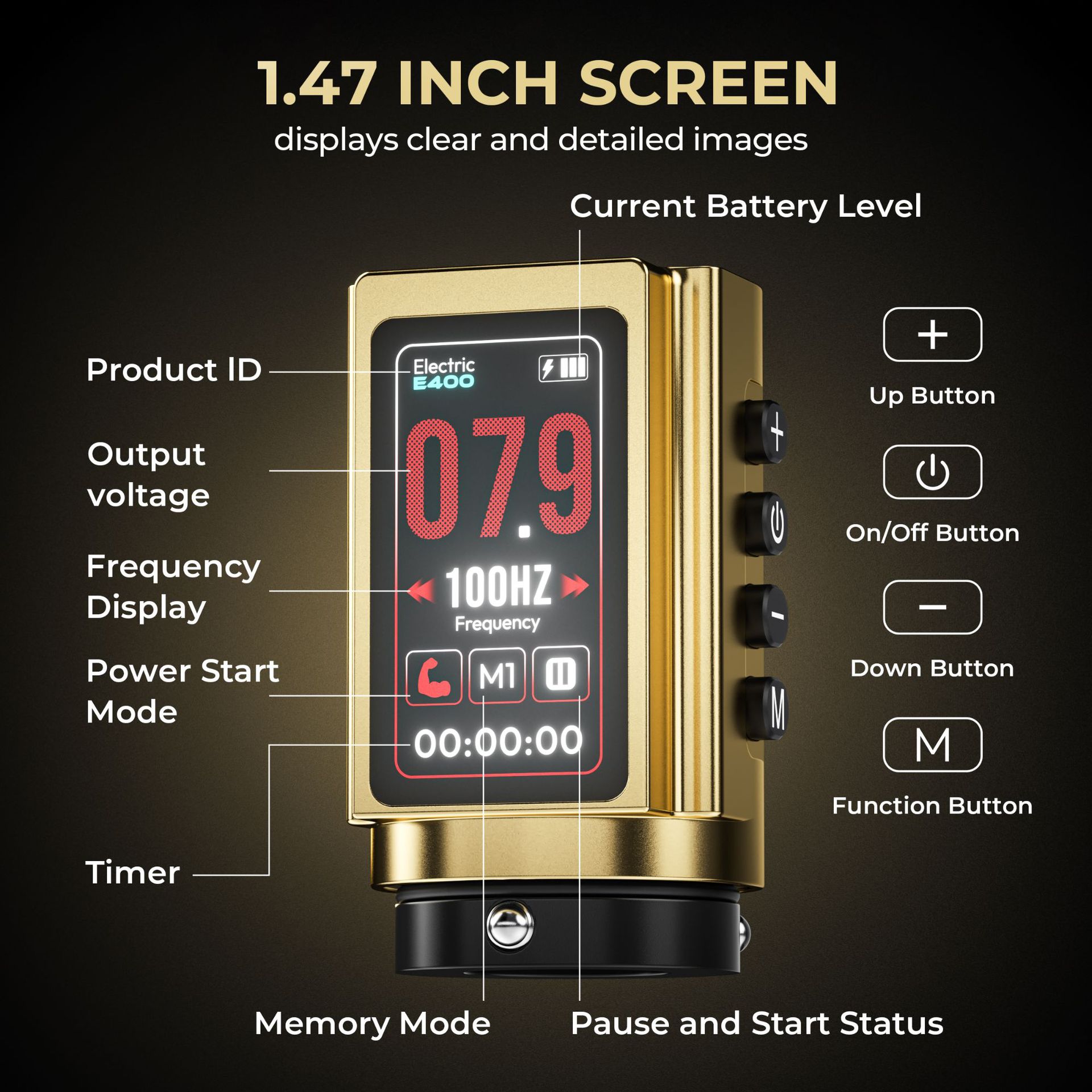 TTP  Wireless Tattoo Machine 7 Stroke Adjustable Dual Battery - 9